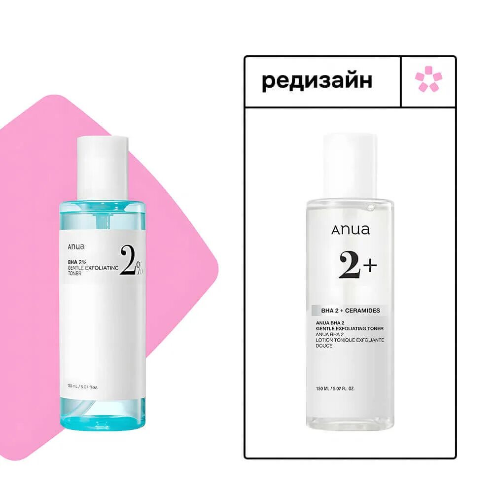 Мягкий отшелушивающий тонер с салициловой кислотой Anua BHA 2% Gentle Exfoliating Toner, 150 мл