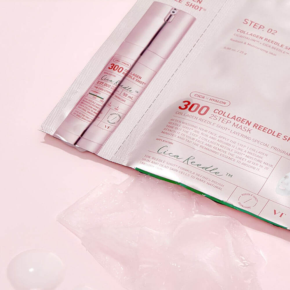 VT COSMETICS Двухфазная маска для лица Collagen Reedle Shot 300 2Step, 1 шт