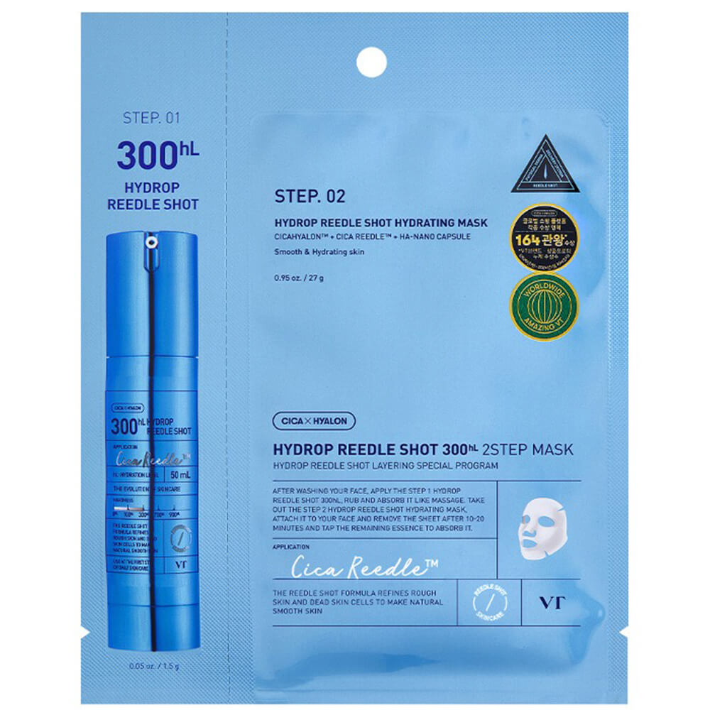 VT COSMETICS Двухфазная маска для лица Hydrop Reedle Shot 300hL 2 Step, 1 шт