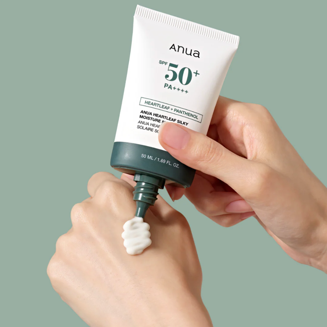 Успокаивающий солнцезащитный крем с хауттюйнией Anua Heartleaf Silky Moisture Sun Cream SPF50+PA++++, 50 мл