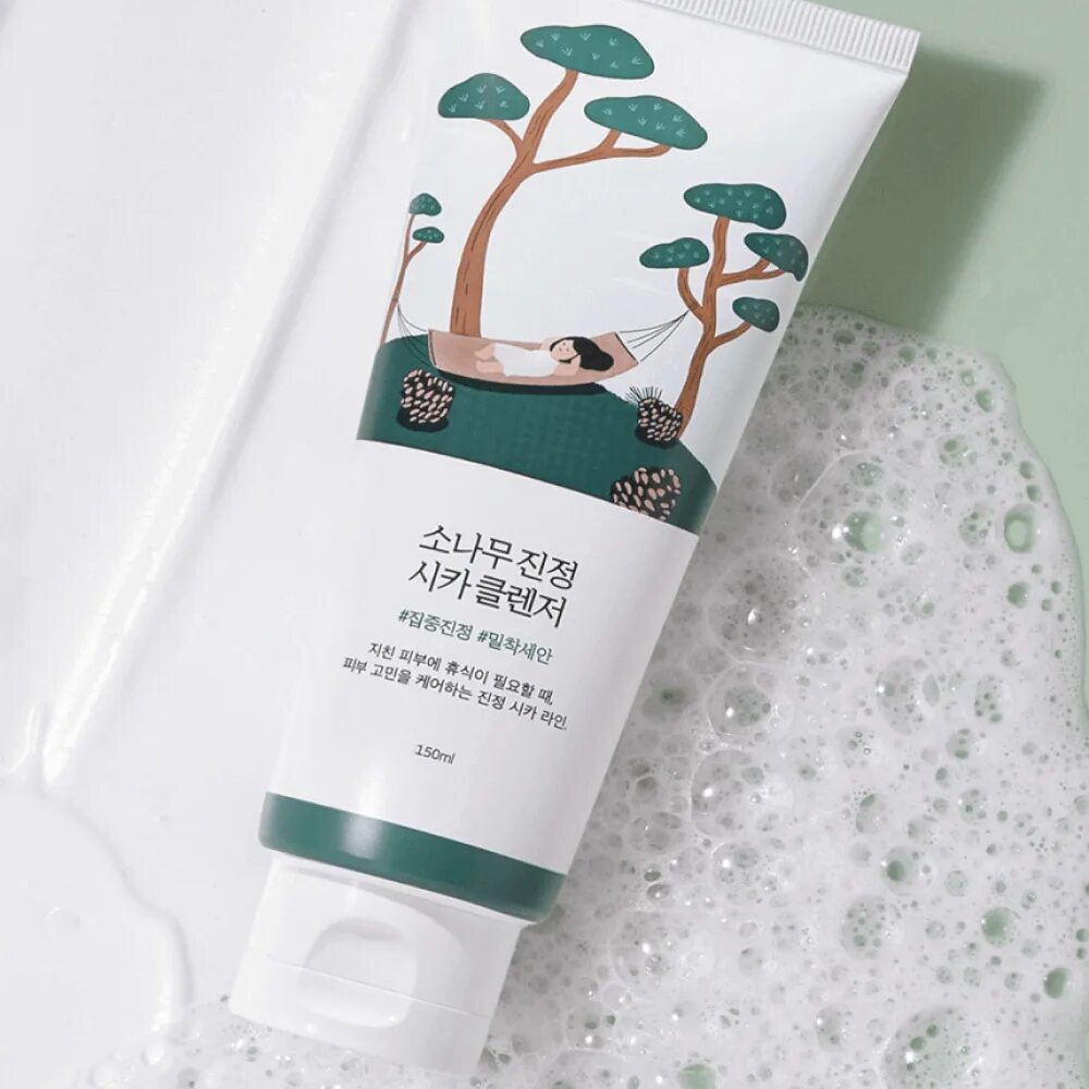 ROUND LAB Очищающая пенка для лица Pine Calming Cica, 150 мл