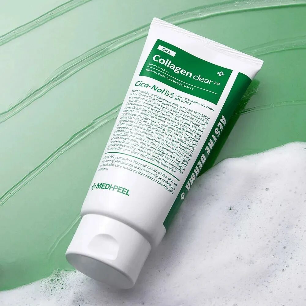 MEDIPEEL Пенка для умывания для лица Cica Collagen Clear, 300 мл