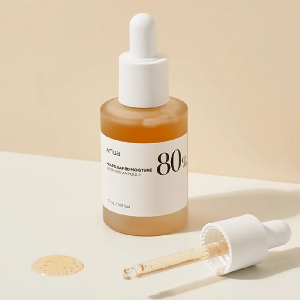 Успокаивающая ампула на основе хауттюйнии Anua Heartleaf 80% Moisture Soothing Ampoule, 30 мл
