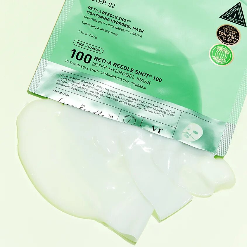 VT COSMETICS Омолаживающая гидрогелевая маска Reti-A Reedle Shot 100 2 Step, 1 шт
