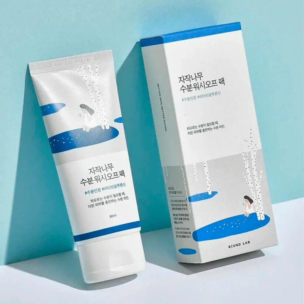 ROUND LAB Увлажняющая маска для лица Birch Juice Moisturizing, 80 мл