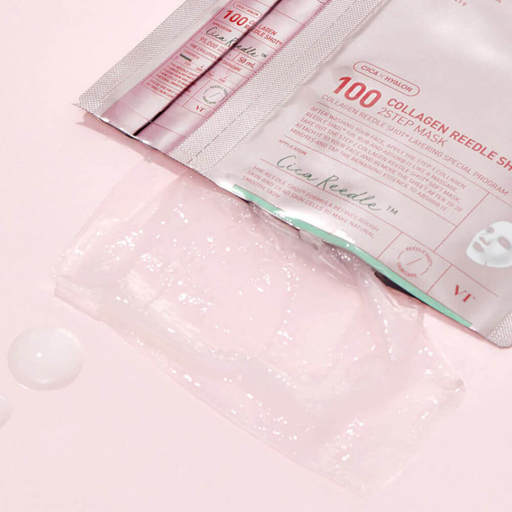 VT COSMETICS Двухфазная маска для лица Collagen Reedle Shot 100 2Step, 1 шт