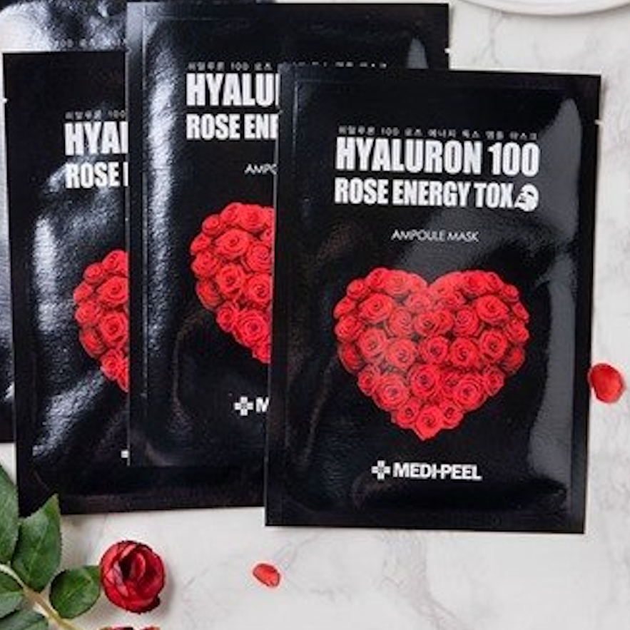 MEDIPEEL Oмолаживающая тканевая маска Hyaluron Rose Energy Tox, 1 шт
