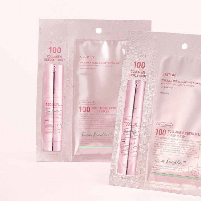 VT COSMETICS Двухфазная маска для лица Collagen Reedle Shot 100 2Step, 1 шт