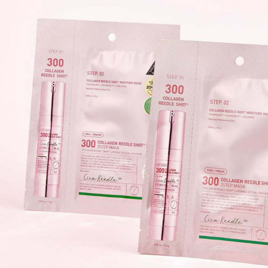 VT COSMETICS Двухфазная маска для лица Collagen Reedle Shot 300 2Step, 1 шт